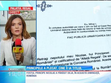 Regele Mihai i-a retras nepotului Nicolae titlul de Principe al României