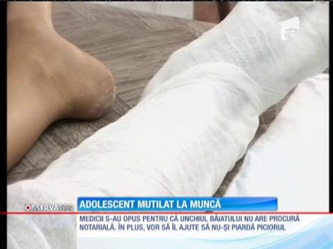 Adolescent mutilat de o combină, la câmp