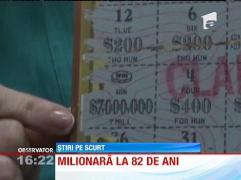 Multimilionară la 82 de ani, după ce a câștigat la Loto