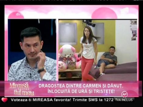 Dragostea dintre Carmen și Dănuț, înlocuită de ură și tristețe