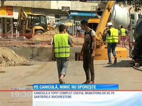 Canicula a topit complet cheful muncitorilor de pe şantierele din București