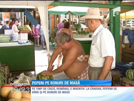 La Craiova, pepenii se vând şi pe bonuri de masă