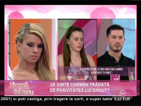 Reacţia şocantă a lui Carmen după atitudinea lui Dănuţ! Ce s-a întâmplat după încheierea emisiunii