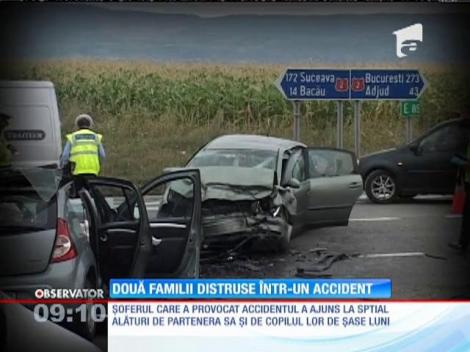 Două familii distruse într-un accident pe o şosea din Bacău