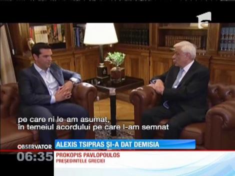 Alexis Tsipras a demisionat de la conducerea guvernului de la Atena
