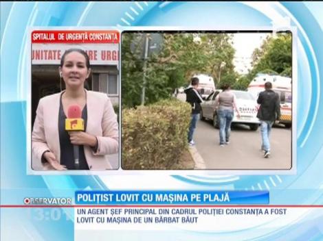 Polițist lovit cu mașina pe plajă, de un șofer băut. Agentul a ajuns la spital