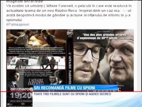 Serviciul Român de Informaţii recomandă pe propria pagină de pe Facebook filme cu spioni