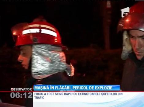 Un preot din Argeş a trecut prin clipe terifiante, după ce maşina în care se afla a luat foc