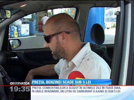 Preţul benzinei scade sub 5 lei