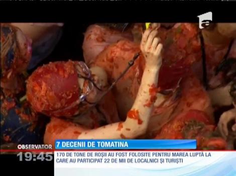 Tomatina, cea mai mare luptă cu roşii din lume, a împlinit 70 de ani