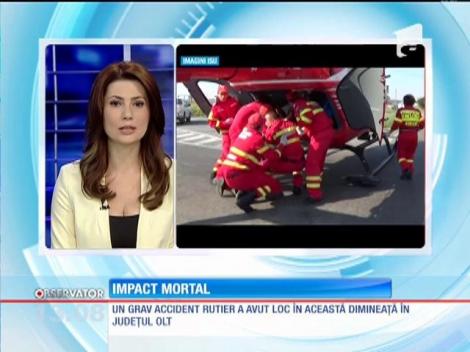 Un om a murit şi 13 au ajuns la spital în urma unui accident grav produs pe o şosea din Olt