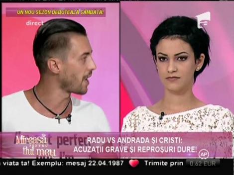 Radu și cuplul Andrada - Cristi, discuție aprinsă, în direct!