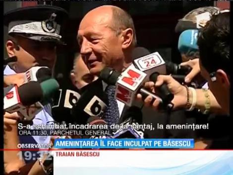 Update / Traian Băsescu a aflat că nu mai este acuzat de şantaj, ci de ameninţare în cazul Gabrielei Firea