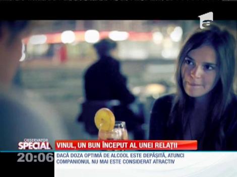 Special! Un pahar de vin, perfect pentru un bun început al unei relații
