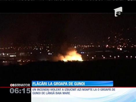 Baia Mare: Un incendiu de proporţii a izbucnit la o groapă de gunoi