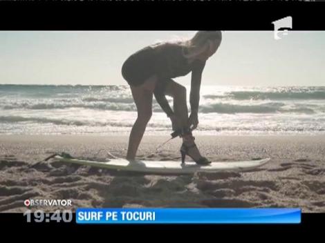 O femeie a făcut surf pe tocuri
