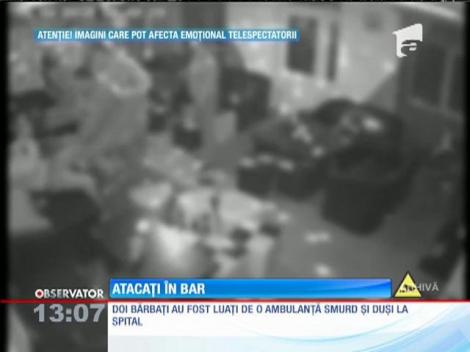 Doi bărbaţi au fost atacaţi cu furci şi topoare, într-un bar din Dej