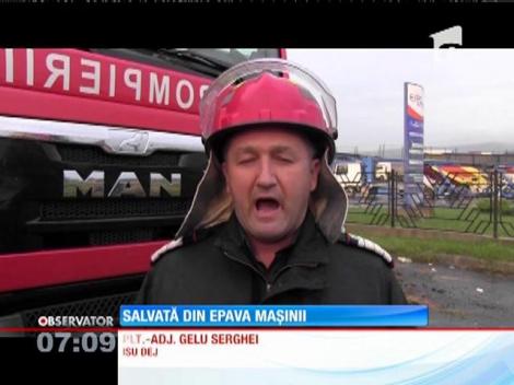 Operaţiune de salvare dificilă pe o şosea din Cluj