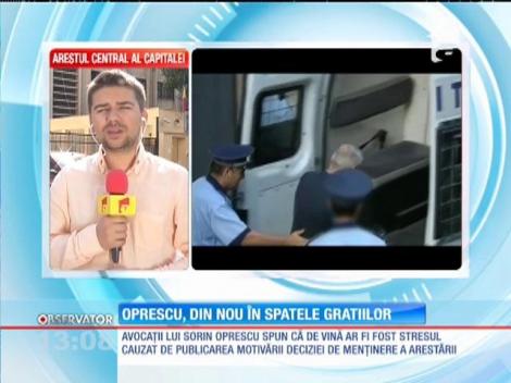 Sorin Oprescu, din nou în spatele gratiilor