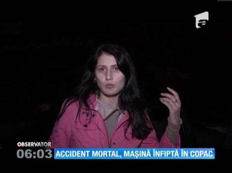 Argeş: Un şofer a intrat cu maşina în copac, după o depăşire neregulamentară