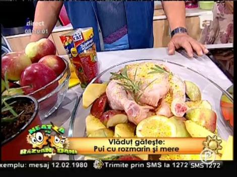 Reţeta lui Vladutz: Pui cu rozmarin şi mere