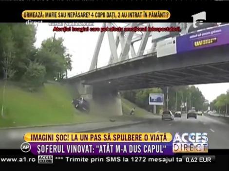 Accident şocant în Bucureşti! La un pas să spulbere o viață!
