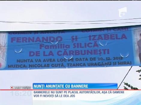 Invitaţiile clasice de nuntă, înlocuite cu bannere puse pe stâlpi!