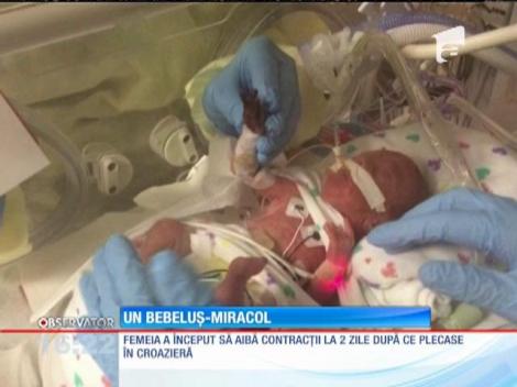 Un bebeluș-miracol! S-a născut în timpul unei croaziere în Caraibe și cu 3 luni mai devreme decât ar fi trebuit
