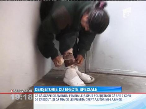 Inventivitatea cerşetorilor nu are limite. O sărmană şi-a inventat o rană cu ajutorul unui ficat de porc!