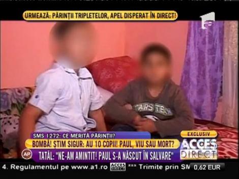 Părinţii care şi-au abandonat tripletele în spital și-au mai amintit că au un copil