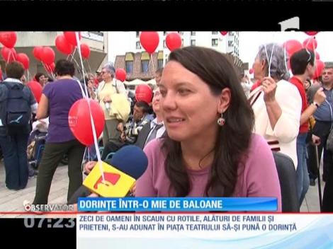 Dorințe într-o mie de baloane, pentru zeci de persoane cu handicap din Târgu Mureș