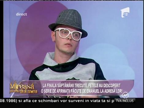 Emanuel, afirmaţii incredibile: "Mi-e jenă să mă apropii de unele fete. Pur şi simplu nu-mi plac!"