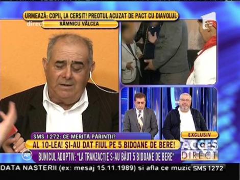 Bunicul adoptiv al lui Paul: "La tranzacția copilului s-au băut cinci bidoane de bere!"