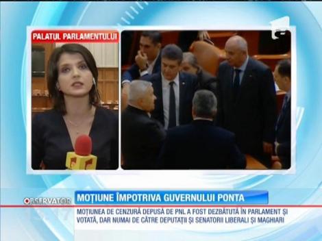 Moțiunea împotriva Guvernului Ponta a fost respinsă