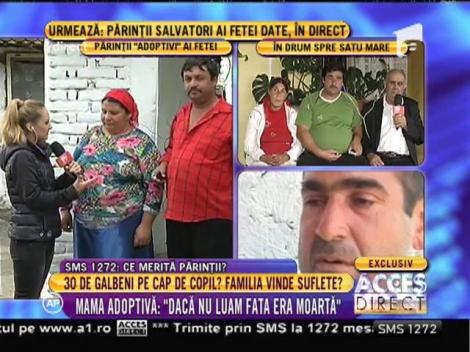 Mama adoptivă a unui alt copil "vândut": "Dacă nu luam fata era moartă!"