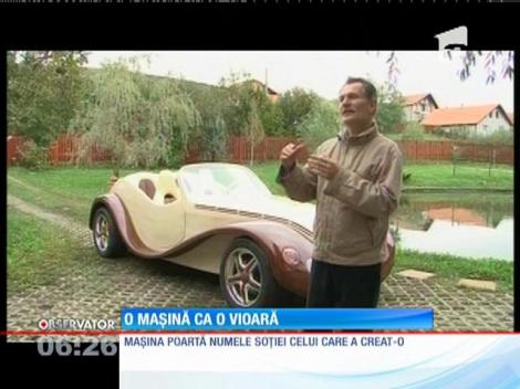 Iulia, mașina din lemn românească, a făcut furori la Salonul Auto de la Frankfurt