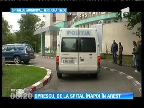 Sorin Oprescu s-a întors în Arestul Poliţiei Capitalei