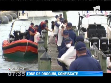 Tone de droguri, confiscate în Marea Caraibelor