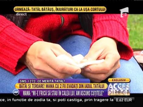 Bătăi și teroare! O mamă cu doi copii, evadați din iadul tatălui!