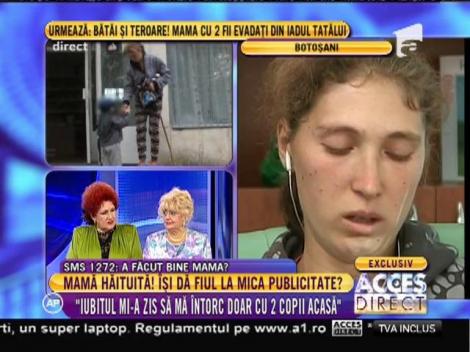 Floarea Mihaela, tânăra care şi-a oferit copilul la mica publicitate: "Iubitul mi-a zis să mă întorc doar cu doi copii acasă"