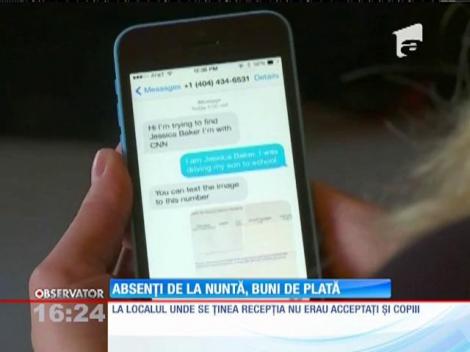 Un cuplu din SUA s-a trezit că are de plătit meniurile de la o nuntă la care nu a participat