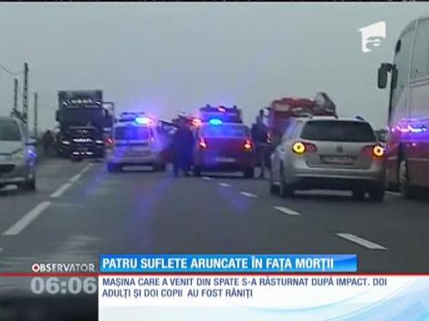 Mașină spulberată de o cisternă. 4 oameni au murit