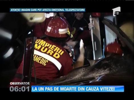 Accident cumplit în Capitală. Un şofer a pierdut controlul volanului so a intrat într-un stâlp