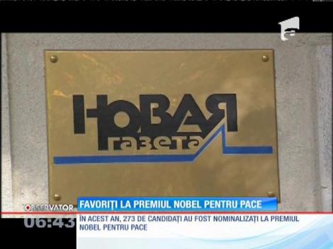 Cine sunt favoriţii Premiului Nobel pentru Pace din 2015