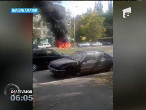 O mașină s-a făcut scrum pe o stradă din Galaţi