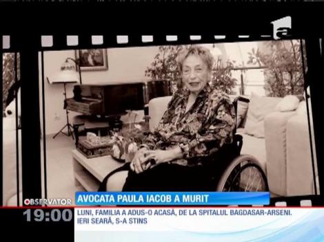 A murit Paula Iacob! Celebra avocată avea 83 de ani