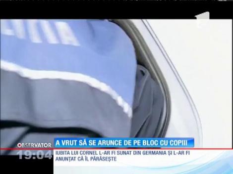 Un tată a ameninţat că se sinucide împreună cu băieţeii lui! S-a urcat cu ei pe un bloc de zece etaje, din centrul Bucureştiului