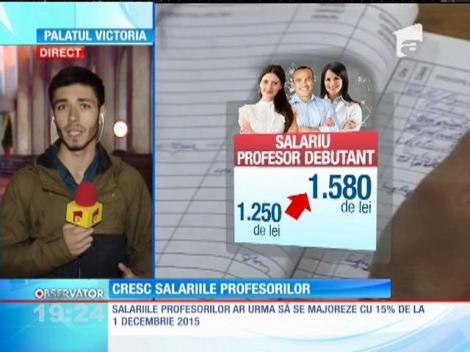 Salariile profesorilor cresc cu 15%