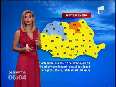 Cod portocaliu de ninsoare şi viscol în judeţele Suceava şi Neamţ