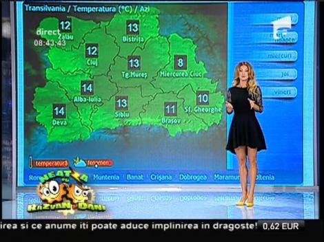 Cerul este în continuare noros şi va ploua! Prognoza meteo cu  Flavia Mihăşan!